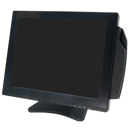POS-монитор 15'' GlobalPOS DP151B-V, VGA , ELO-тачскрин USB, металлическая подставка zig-zag, MSR, черный